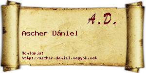 Ascher Dániel névjegykártya